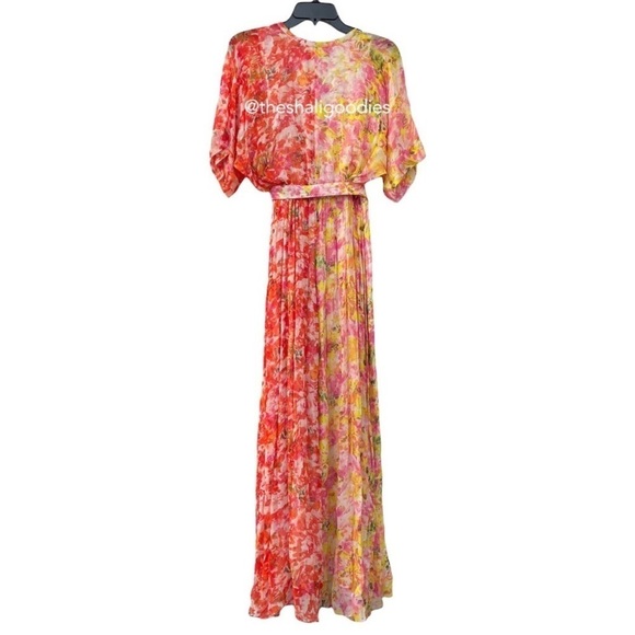 ROCOCO SAND Nesh Maxi Dress Orange Yellow Floral Metallic - Picture 4 of 6